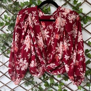 Abercrombie & Fitch Burgundy Floral Blouse